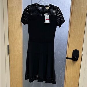 MICHAEL Michael Kors Black Mesh Mini Dress